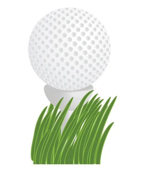 Μπάλα του γκολφ σε ένα γήπεδο — Διανυσματικό Αρχείο