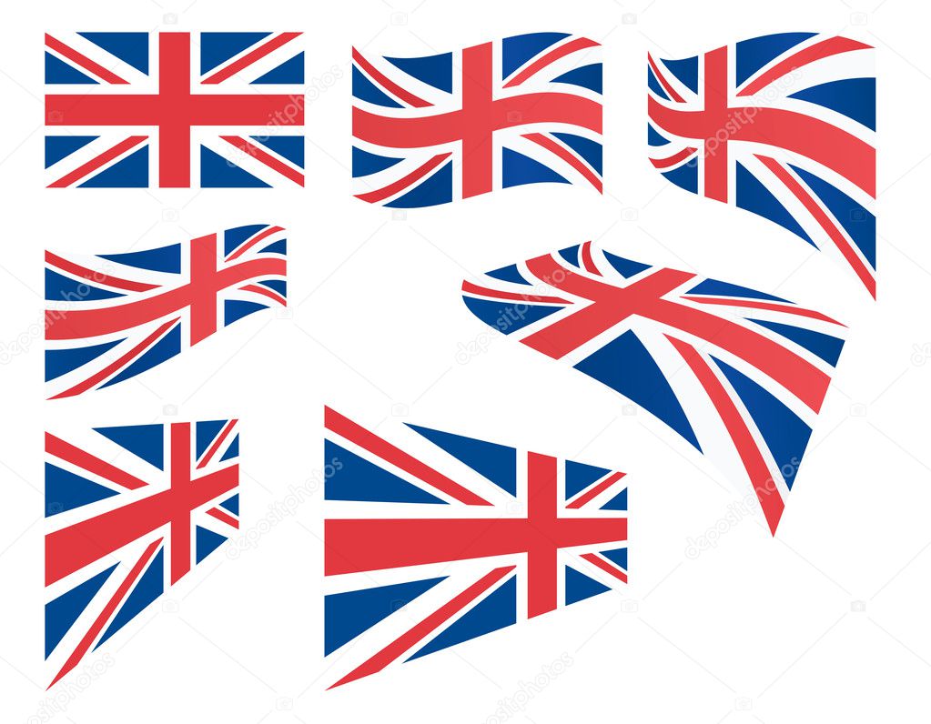 Set of United Kingdom flags