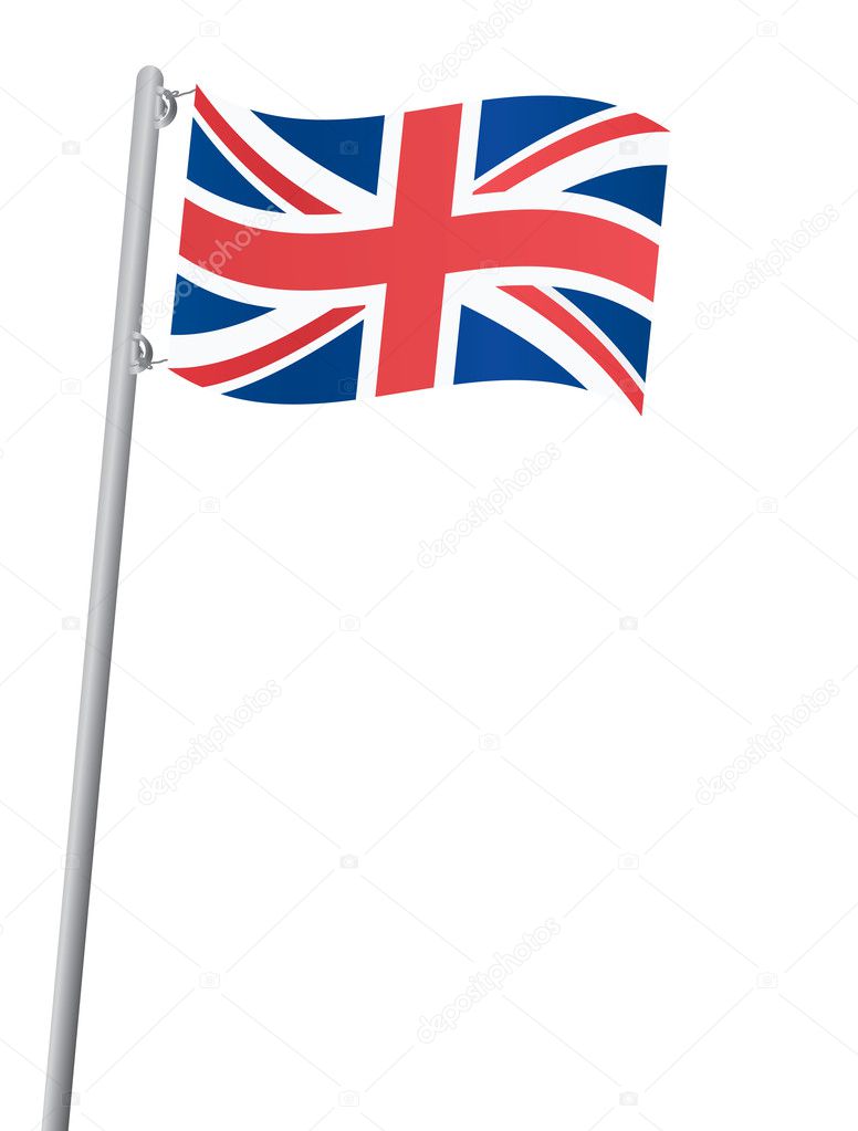 United Kingdom flag on a flagstaff