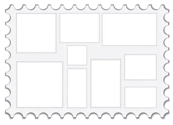 Serie unbeschriebener Briefmarken — Stockvektor