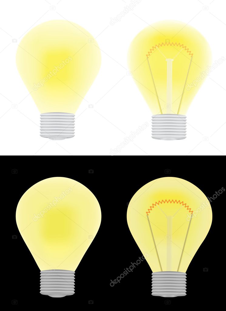 Set of electric bulbs vector illustration