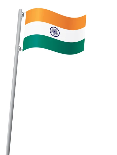 Indian flag on flagstaff — Stock Vector