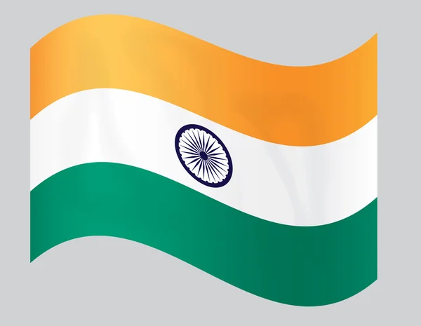 Indische Nationalflagge wehen — Stockvektor