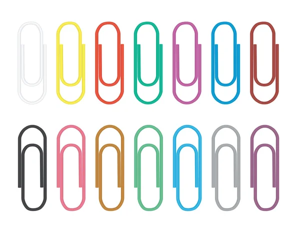 Set kleur paperclips — Stockvector