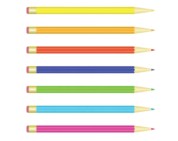 Uppsättning av färgpennor — Stock vektor