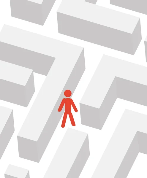 Homme dans le labyrinthe — Image vectorielle
