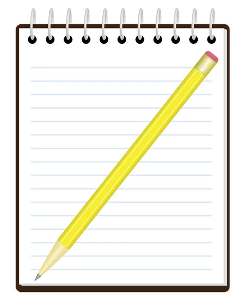Bloc-notes avec crayon — Image vectorielle