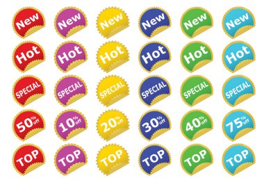 Collection of color stickers clipart