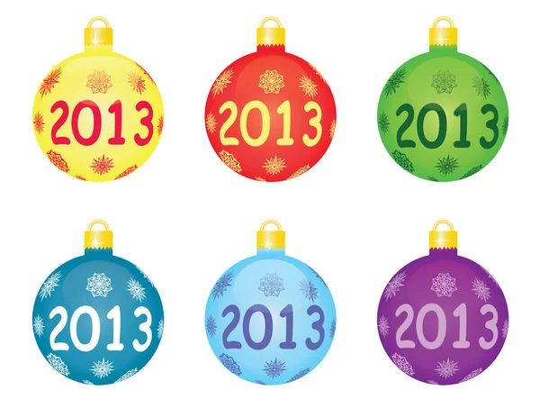 Bolas de árbol de Navidad 2013 — Vector de stock