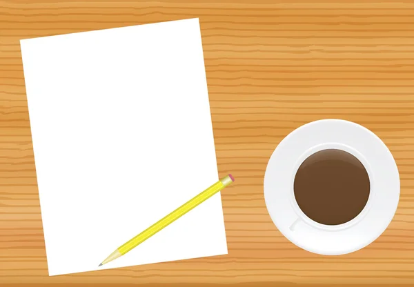 Table avec tasse de café — Image vectorielle