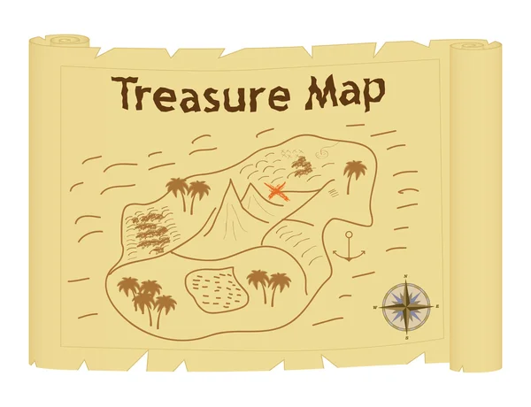 Mapa del tesoro — Vector de stock