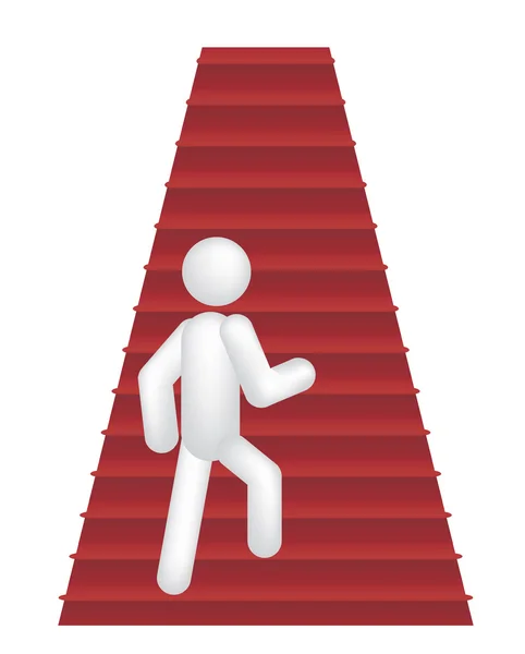 En person, der går op ad trapper – Stock-vektor