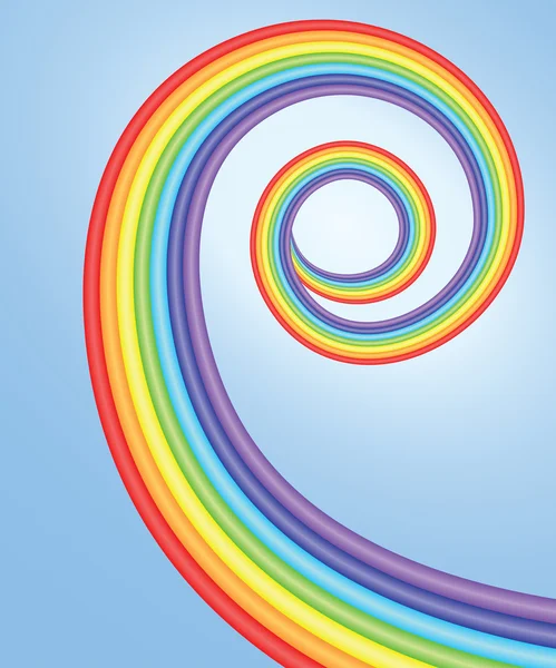 Fondo azul con arco iris espiral — Archivo Imágenes Vectoriales