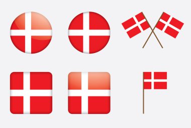 Badges with Danish flag clipart