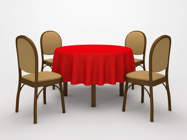 Yuvarlak masaüstü ve sandalyeler — Stok fotoğraf