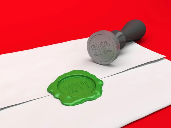 The letter sealed by a sealing wax stamp. — Stock Photo, Image