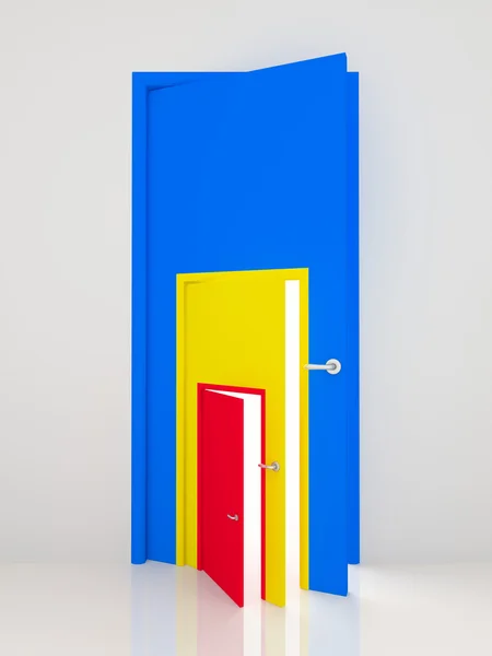 Puertas de color abiertas . — Foto de Stock