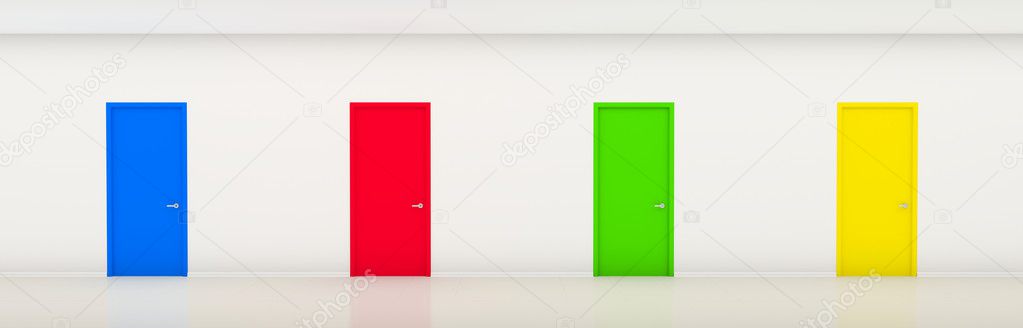 Corridor with color doors