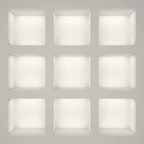 Prázdné bílé regál — Stock fotografie