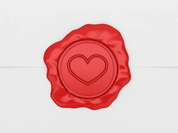 La carta sellada por un sello con corazón . —  Fotos de Stock
