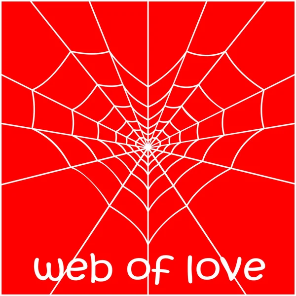 Web in the form of heart and a spider. — Stock Vector