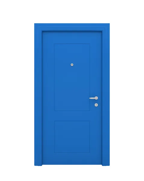 A porta azul fechada — Fotografia de Stock