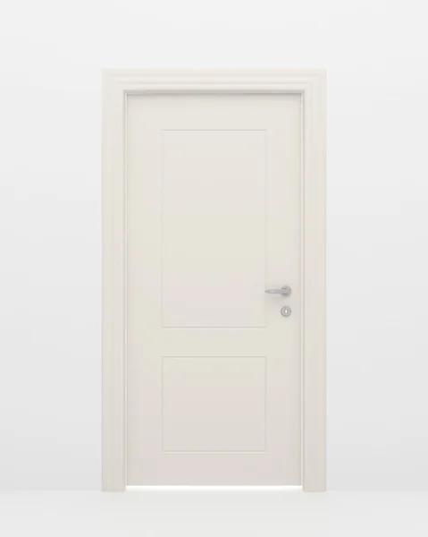 Die geschlossene weiße Tür — Stockfoto