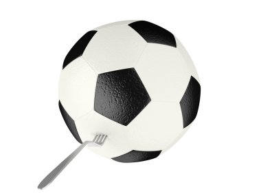 Futbol topu ve çatal