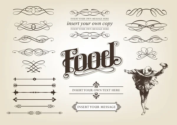 Calligraphie Alimentation Set — Image vectorielle