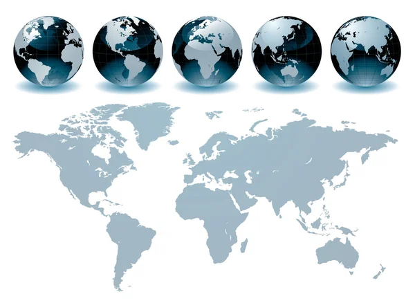 Globus mapy světa — Stockový vektor