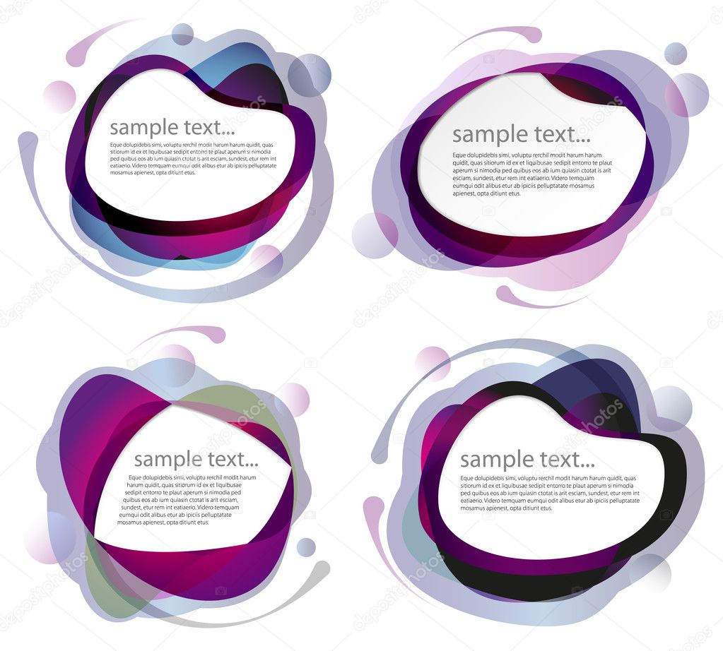 Abstract shape text panels