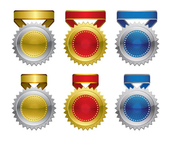 Medallas de premio con cinta — Vector de stock