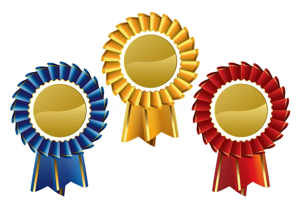 Award seals rosettes — Stock Vector