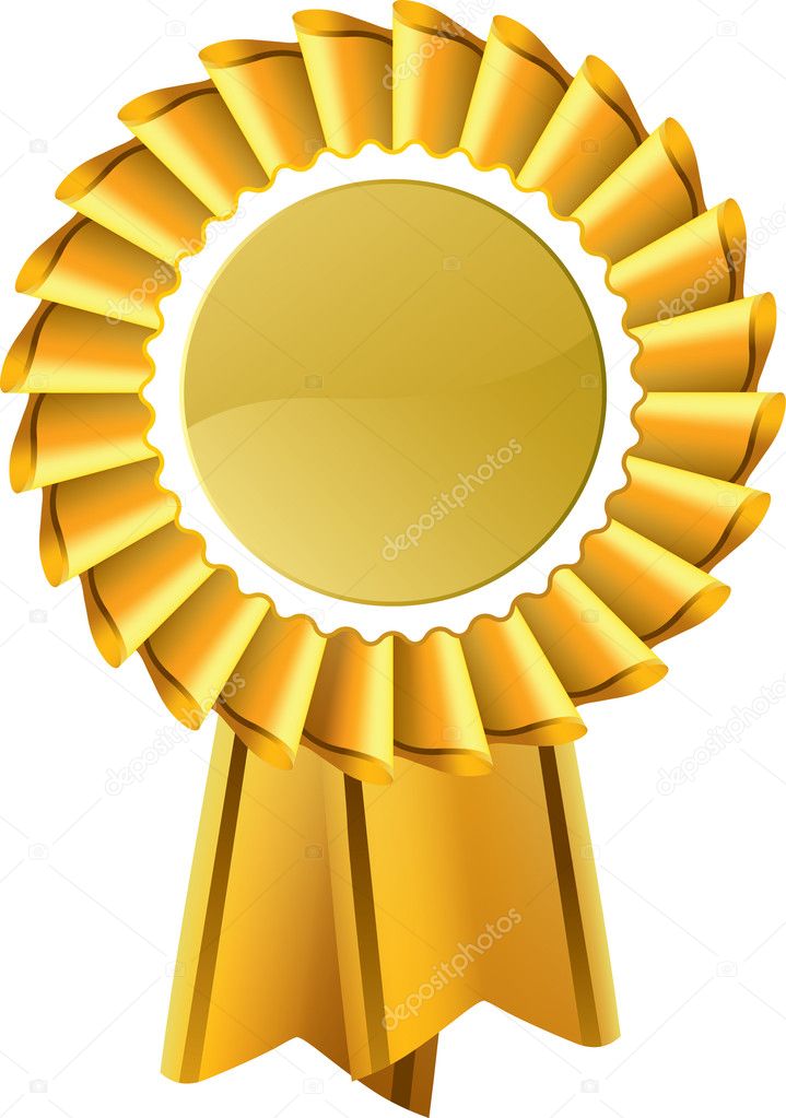 Gold award seal rosette