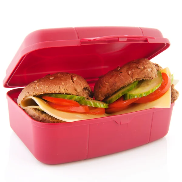 Caja de almuerzo con panecillos saludables — Foto de Stock