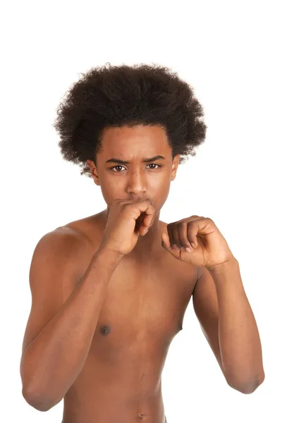 Bestrijding van zwarte jongen — Stockfoto