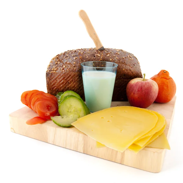 Pão castanho saudável com queijo — Fotografia de Stock