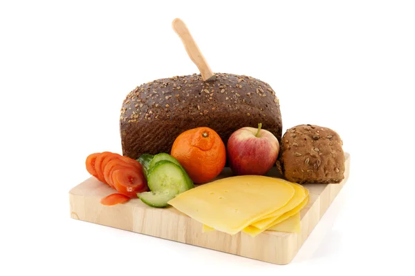 Healthy brown bread with cheese — Stock Photo, Image