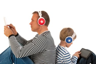 Father and son playing clipart