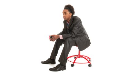 siyah iş adamı, düşünüyor