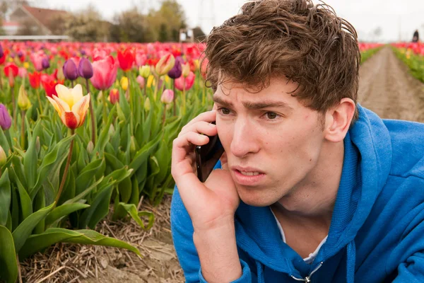Making a sad phone call — Stock Photo, Image