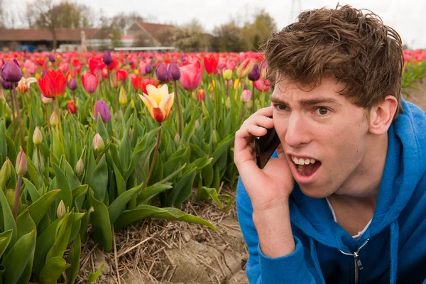 Making a terrible phone call — Stock Photo, Image