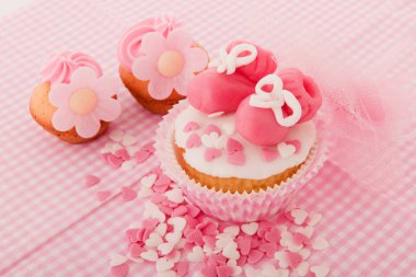 Baby pink cupcake clipart