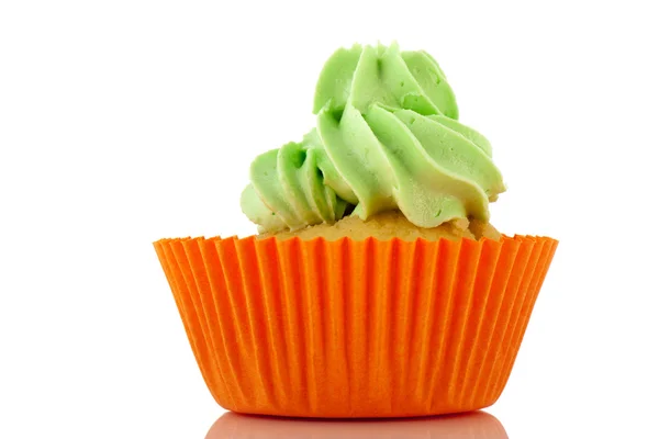 オレンジ色と緑色のカップケーキ — ストック写真