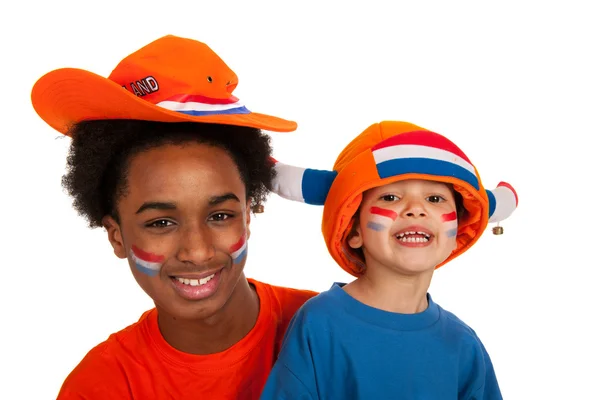 Young Dutch soccer supporters — Stock Photo, Image