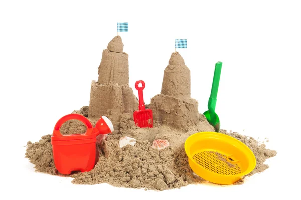 Château de sable à la plage — Photo