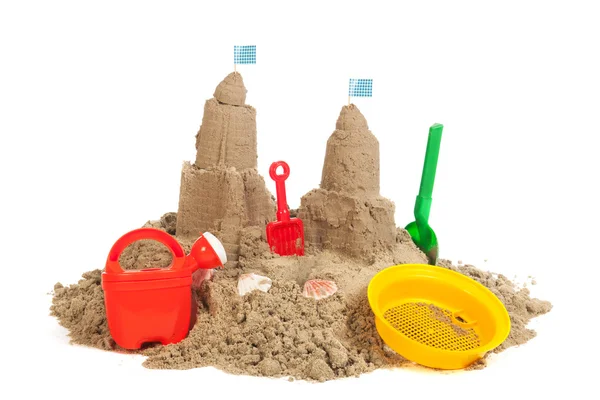 Castillo de arena en la playa — Foto de Stock