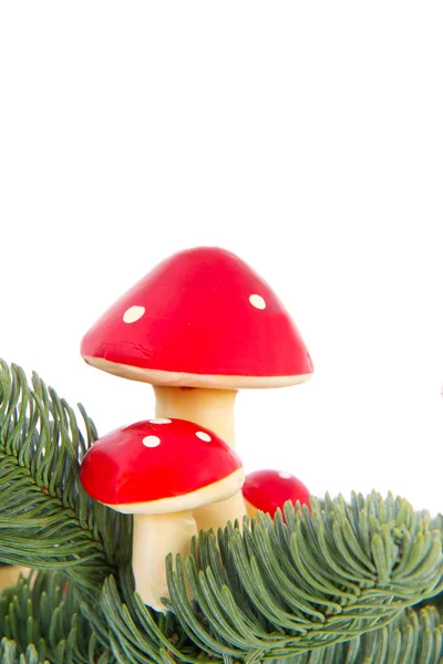 Mushrooms with Christmas — Stock Photo, Image