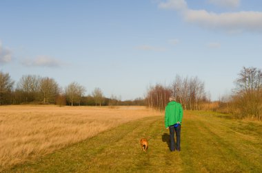 köpek doğada yürüyüş