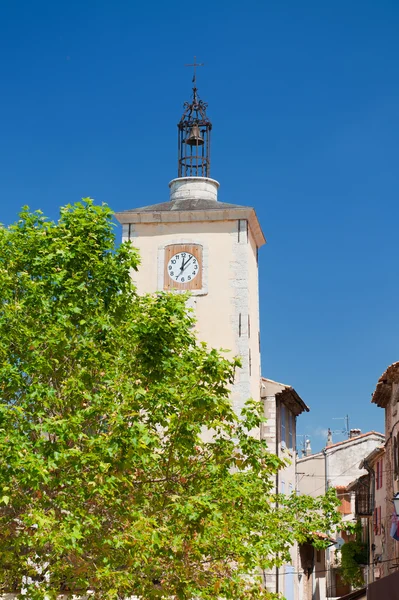 Church tower in Aiguines — Stock Photo, Image